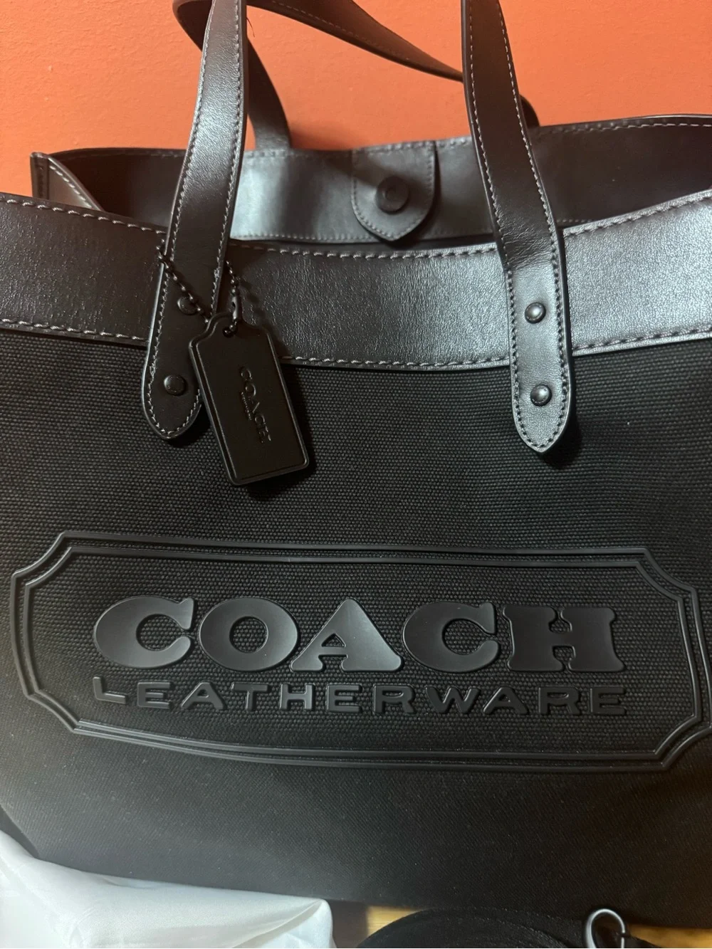 MINT Coach 1941 Field Tote 40 Black Canvas Leather Bag FULL SET